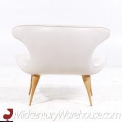  Karpen of California Karpen of California Mid Century White Leather Horn Lounge Chairs Pair - 3676826