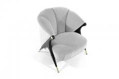  Karpen of California Modernist Karpen Lounge Chairs in Grey Velvet - 305392