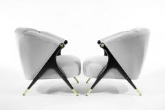  Karpen of California Modernist Karpen Lounge Chairs in Grey Velvet - 305395