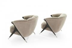  Karpen of California Modernist Karpen Lounge Chairs in Taupe Mohair 1950s - 962043