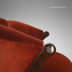  Karpen of California Modernist Karpen of California Lounge Chairs in Red Velvet - 140204