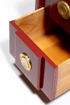  Karpen of California Pair of Karpen of California Nightstands in Sundried Tomato with Brass Hardware - 4662297