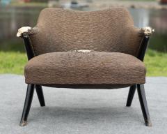  Karpen of California Rare Karpen of California Ebonized and Upholstered Lounge Chair or Side Chair - 4157977