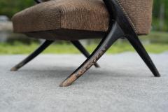  Karpen of California Rare Karpen of California Ebonized and Upholstered Lounge Chair or Side Chair - 4157979