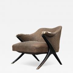  Karpen of California Rare Karpen of California Ebonized and Upholstered Lounge Chair or Side Chair - 4160416
