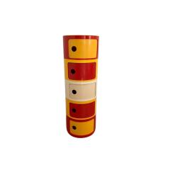  Kartell 1970s Kartell Beylerian Componibili Modular Cabinet Anna Castelli Red Signed - 4451619