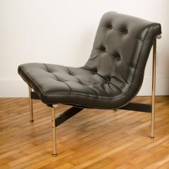  Katavolos Littel Kelly A Mid Century designed black leather lounge chair with chrome base 1952 - 1968771