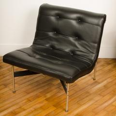  Katavolos Littel Kelly A Mid Century designed black leather lounge chair with chrome base 1952 - 1968773