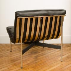  Katavolos Littel Kelly A Mid Century designed black leather lounge chair with chrome base 1952 - 1968780