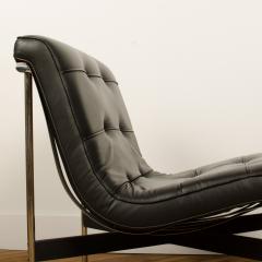  Katavolos Littel Kelly A Mid Century designed black leather lounge chair with chrome base 1952 - 1968787