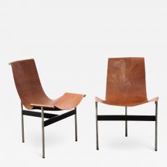  Katavolos Littel Kelly Laverne International Pair of Iconic T Chairs with Brown Leather 1950s - 2482691