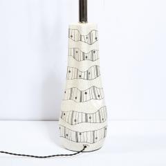  Kelby Mid Century Modern White Ceramic Craqueleur Lamp with Hand Embellished Detail - 2551104