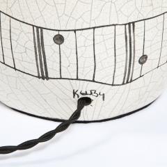  Kelby Mid Century Modern White Ceramic Craqueleur Lamp with Hand Embellished Detail - 2551108