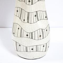  Kelby Mid Century Modern White Ceramic Craqueleur Lamp with Hand Embellished Detail - 2551120