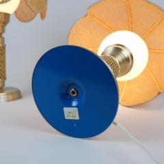  Ker Lux Nostalgic Pair of Boho Table Lamps by Ker Lux Brass Rattan Finland 1980s - 4289182