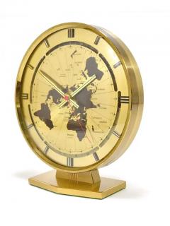  Kieninger Obergfell Large Kundo GMT World Time Zone Brass Table Clock Kieninger Obergfell 1960s - 4063012