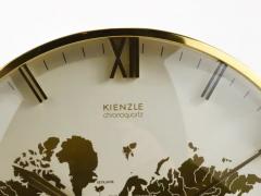  Kienzle Clocks Large Midcentury Kienzle GMT World Time Zone Brass Table Clock Germany 1960s - 4068241