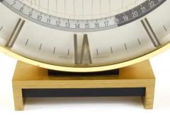  Kienzle Clocks Large Midcentury Kienzle GMT World Time Zone Brass Table Clock Germany 1960s - 4068242