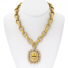  Kieselstein Cord Kieselstein Cord 18K Yellow Gold Citrine And Diamond Sunburst Necklace - 3909500