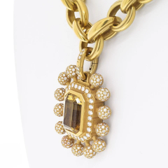  Kieselstein Cord Kieselstein Cord 18K Yellow Gold Citrine And Diamond Sunburst Necklace - 3909508