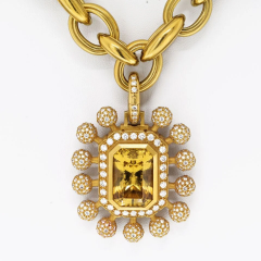  Kieselstein Cord Kieselstein Cord 18K Yellow Gold Citrine And Diamond Sunburst Necklace - 3909521