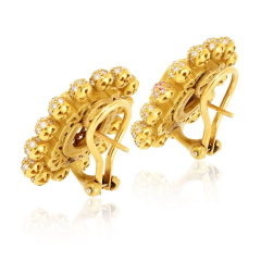  Kieselstein Cord Kieselstein Cord 18K Yellow Gold Sunburst Citrine Diamond Earrings - 3909505