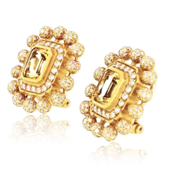  Kieselstein Cord Kieselstein Cord 18K Yellow Gold Sunburst Citrine Diamond Earrings - 3909513