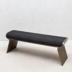  Kifu Paris Kifu Augousti Bench in Black Shagreen with Bronze Patina Brass Legs by Kifu Paris - 3847969