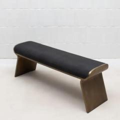  Kifu Paris Kifu Augousti Bench in Black Shagreen with Bronze Patina Brass Legs by Kifu Paris - 3847971