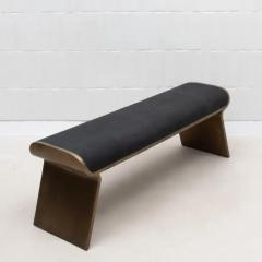  Kifu Paris Kifu Augousti Bench in Black Shagreen with Bronze Patina Brass Legs by Kifu Paris - 3847973