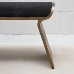  Kifu Paris Kifu Augousti Bench in Black Shagreen with Bronze Patina Brass Legs by Kifu Paris - 3847977