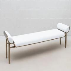  Kifu Paris Kifu Augousti Bench in Black Shagreen with Bronze Patina Brass by Kifu Paris - 3847637