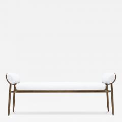  Kifu Paris Kifu Augousti Bench in Black Shagreen with Bronze Patina Brass by Kifu Paris - 3855167