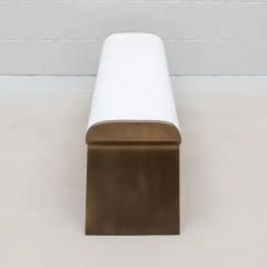  Kifu Paris Kifu Augousti Bench in White Shagreen with Bronze Patina Brass Legs by Kifu Paris - 3847440