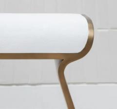  Kifu Paris Kifu Augousti Bench in White Shagreen with Bronze Patina Brass Legs by Kifu Paris - 3847490