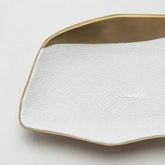  Kifu Paris Kifu Augousti Bowl in Bronze Patina Brass with White Shagreen Details by KIFU Paris - 3882022