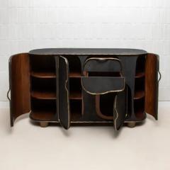  Kifu Paris Kifu Augousti Buffet in Black Shagreen with Bronze Patina Brass by R Y Augousti IN STOCK - 3847083