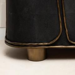  Kifu Paris Kifu Augousti Buffet in Black Shagreen with Bronze Patina Brass by R Y Augousti IN STOCK - 3847084