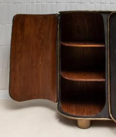  Kifu Paris Kifu Augousti Buffet in Black Shagreen with Bronze Patina Brass by R Y Augousti IN STOCK - 3847121