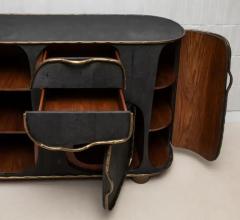  Kifu Paris Kifu Augousti Buffet in Black Shagreen with Bronze Patina Brass by R Y Augousti IN STOCK - 3847133