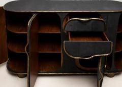  Kifu Paris Kifu Augousti Buffet in Black Shagreen with Bronze Patina Brass by R Y Augousti IN STOCK - 3847135