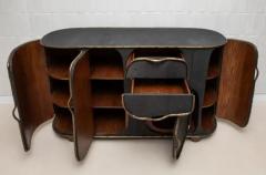  Kifu Paris Kifu Augousti Buffet in Black Shagreen with Bronze Patina Brass by R Y Augousti IN STOCK - 3847172