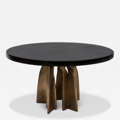  Kifu Paris Kifu Augousti Dining Table in Black Oak with Bronze Patina Brass by Kifu Paris IN STOCK - 4226832