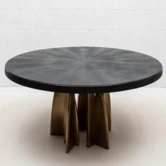  Kifu Paris Kifu Augousti Dining Table in Black Shagreen with Bronze Patina Brass by Kifu Paris IN STOCK - 3847093