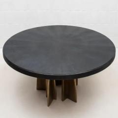  Kifu Paris Kifu Augousti Dining Table in Black Shagreen with Bronze Patina Brass by Kifu Paris IN STOCK - 3847095