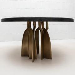  Kifu Paris Kifu Augousti Dining Table in Black Shagreen with Bronze Patina Brass by Kifu Paris IN STOCK - 3847096