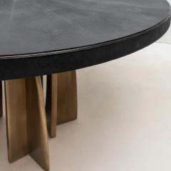  Kifu Paris Kifu Augousti Dining Table in Black Shagreen with Bronze Patina Brass by Kifu Paris IN STOCK - 3847098