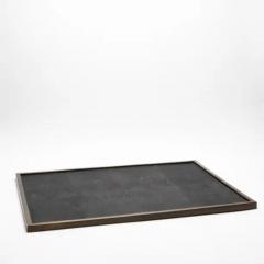  Kifu Paris Kifu Augousti Extra Large Rectangular Tray in Shagreen with Bronze Patina Brass by Kifu Paris - 3845002