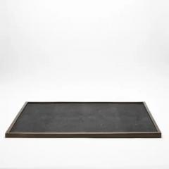  Kifu Paris Kifu Augousti Extra Large Rectangular Tray in Shagreen with Bronze Patina Brass by Kifu Paris - 3845005