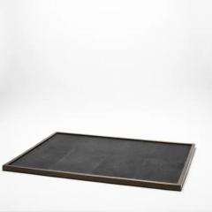  Kifu Paris Kifu Augousti Extra Large Rectangular Tray in Shagreen with Bronze Patina Brass by Kifu Paris - 3845033